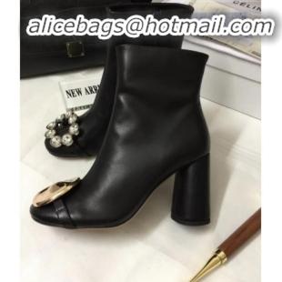 Top Quality Celine Calfskin Ankle Boot with Crystal C10155 Black 