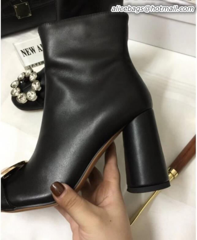 Top Quality Celine Calfskin Ankle Boot with Crystal C10155 Black 