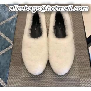 Grade Design Celine Cosy Slipper Flat in Shearing C10322 White