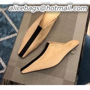 New Style Celine Suede Leather Mules with 4cm Crystal Heel C10326