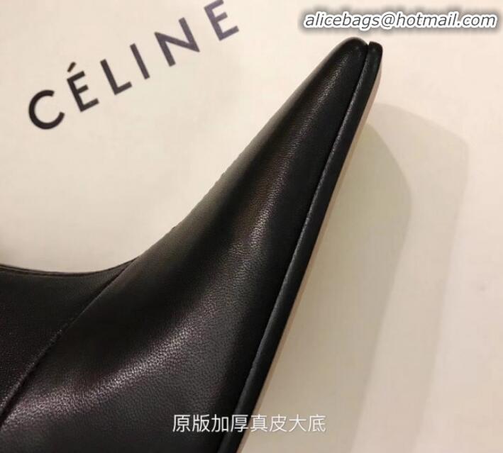 Discount Celine Lambskin Ankle Boot 10cm Heel Black Winter C10327