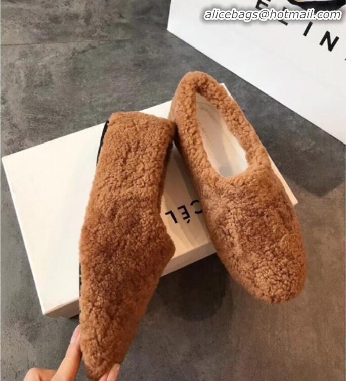 Affordable Price Celine Wool Flat Loafers C82106 Camel