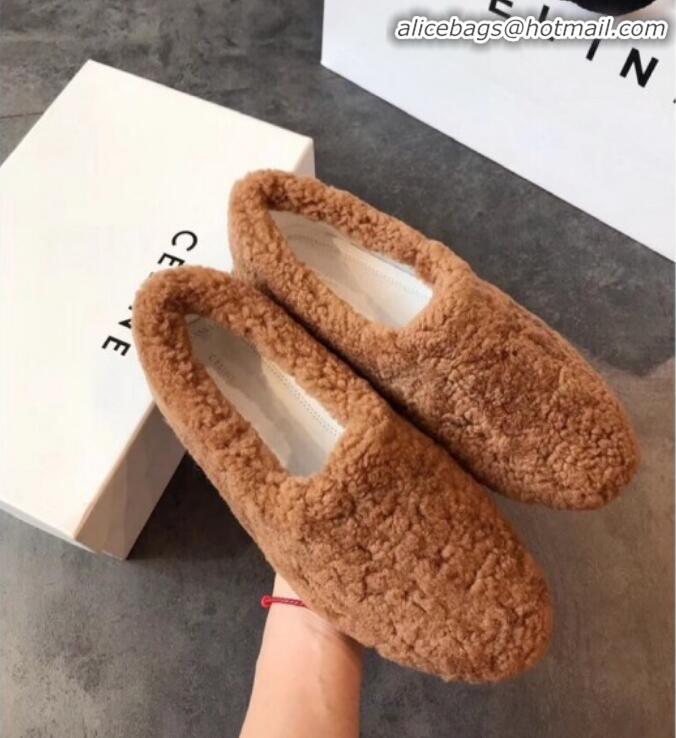 Affordable Price Celine Wool Flat Loafers C82106 Camel