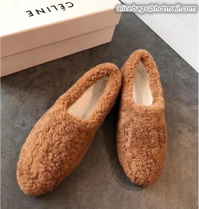 Affordable Price Celine Wool Flat Loafers C82106 Camel