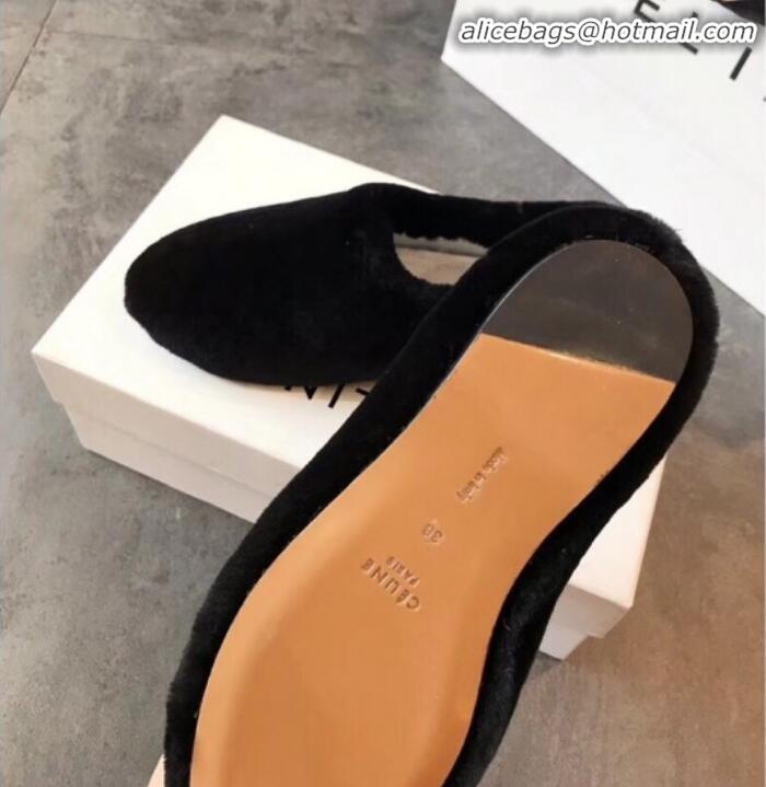 Best Quality Celine Wool Flat Loafers C82106 Black