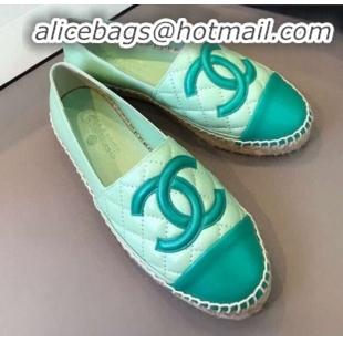 Best Luxury Chanel Quilted Calfskin Flat Espadrilles G29762 Green 2020