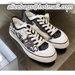 Cheap Beautiful Chanel Canvas Sneakers G26250 Black/White 2020