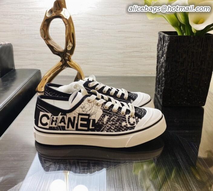 Cheap Beautiful Chanel Canvas Sneakers G26250 Black/White 2020