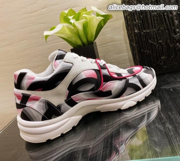 Popular Chanel Colored Logo Print Sneakers G34360 Pink 2020