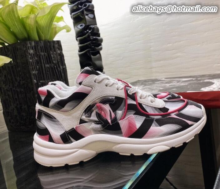 Popular Chanel Colored Logo Print Sneakers G34360 Pink 2020