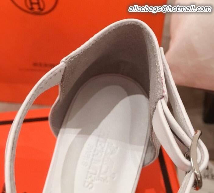 Discount Hermes Villa Calfskin Sandals H031304 White 2020