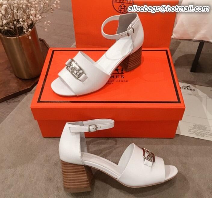 Discount Hermes Villa Calfskin Sandals H031304 White 2020