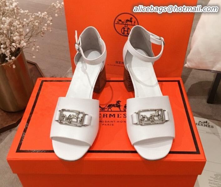 Discount Hermes Villa Calfskin Sandals H031304 White 2020