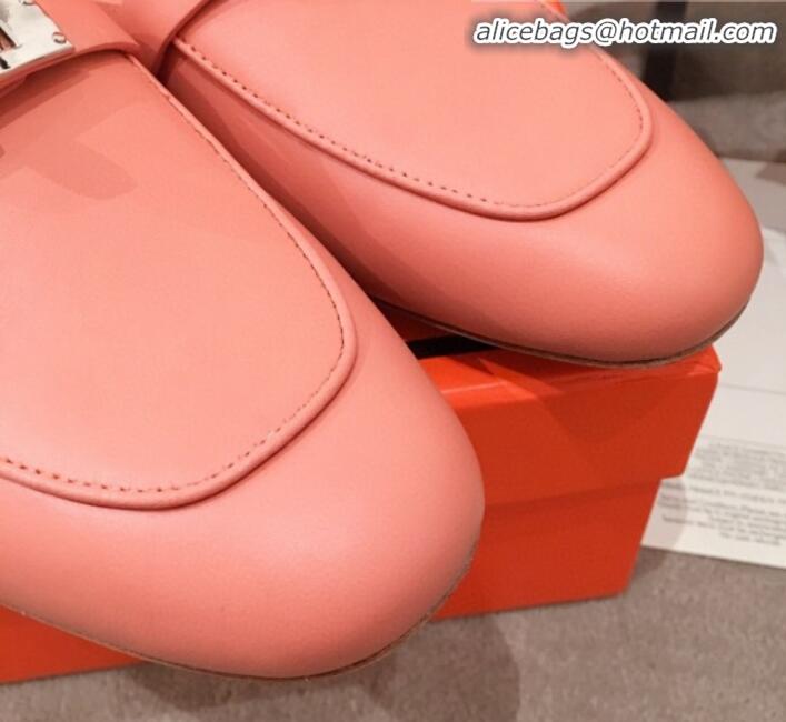 Good Looking Hermes Classic Kelly Calfskin Flat Mules H031307 Orange 2020