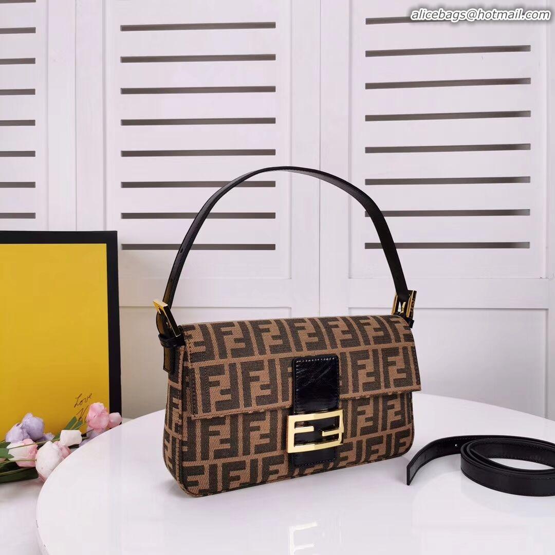 Free Shipping Discount FENDI BAGUETTE fabric bag 8BR011 black