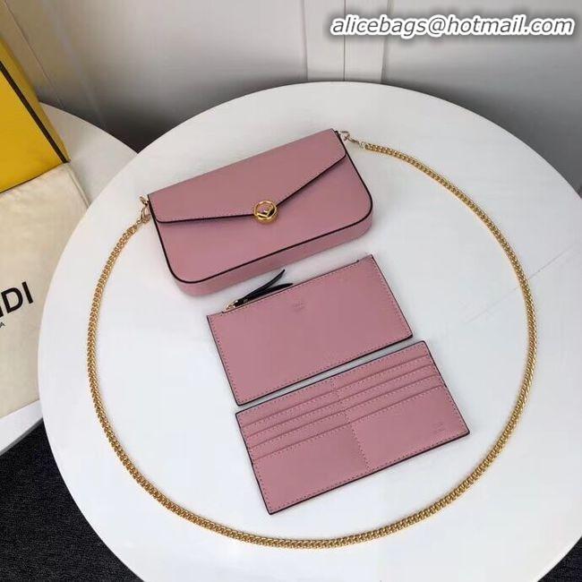 Spot Bulk Fendi WALLET ON CHAIN WITH POUCHES leather mini-bag F0005 pink