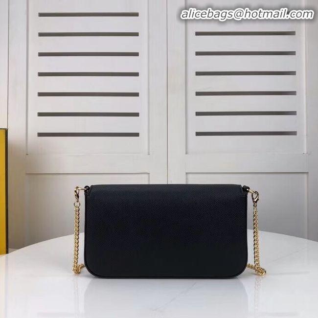 New Product Fendi WALLET ON CHAIN WITH POUCHES leather mini-bag F0005 black