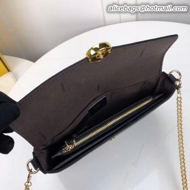 New Product Fendi WALLET ON CHAIN WITH POUCHES leather mini-bag F0005 black