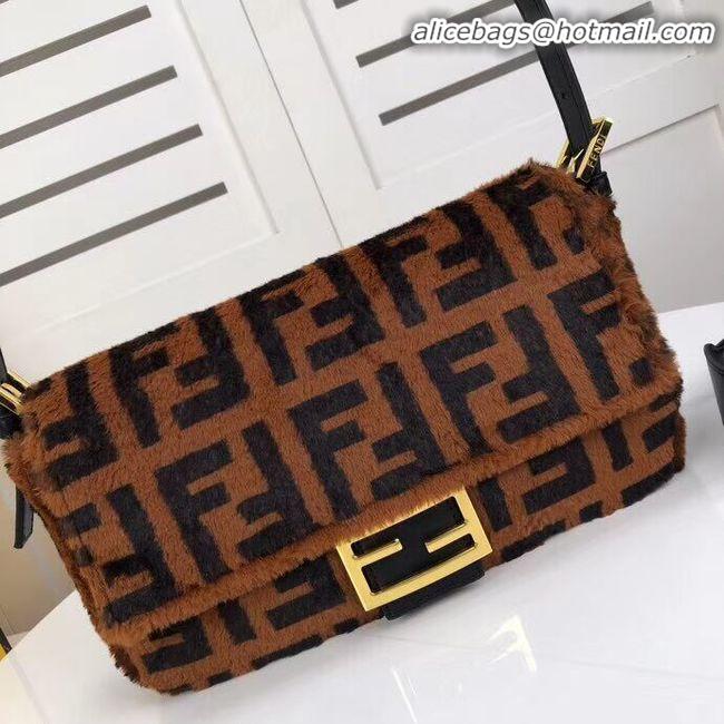 Low Price Fendi BAGUETTE Brown mink bag BR771A9 Brown