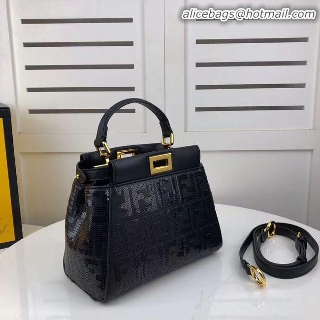 Top Quality FENDI PEEKABOO ICONIC leather bag F0335 black