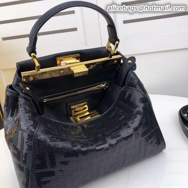 Top Quality FENDI PEEKABOO ICONIC leather bag F0335 black