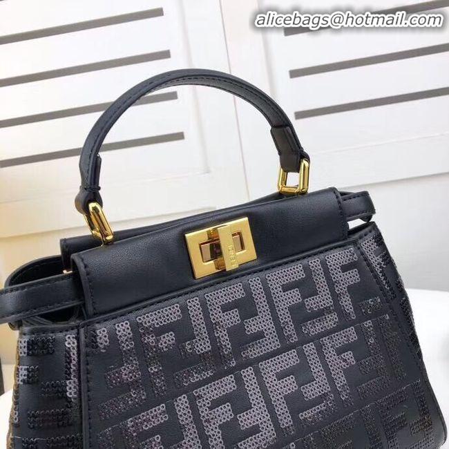 Top Quality FENDI PEEKABOO ICONIC leather bag F0335 black