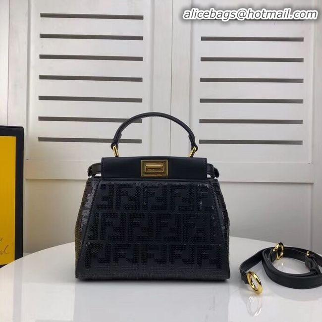 Top Quality FENDI PEEKABOO ICONIC leather bag F0335 black