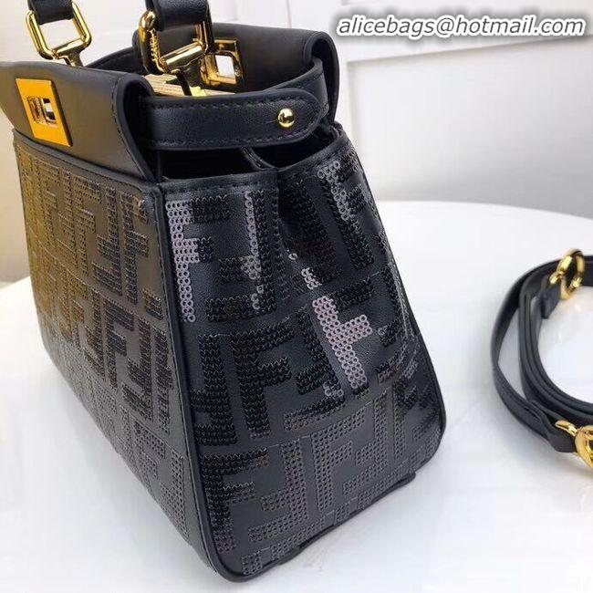 Top Quality FENDI PEEKABOO ICONIC leather bag F0335 black