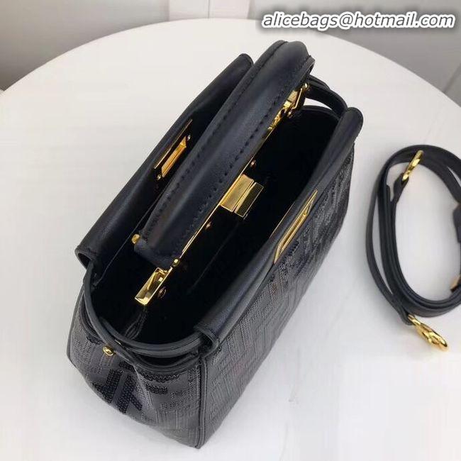 Top Quality FENDI PEEKABOO ICONIC leather bag F0335 black