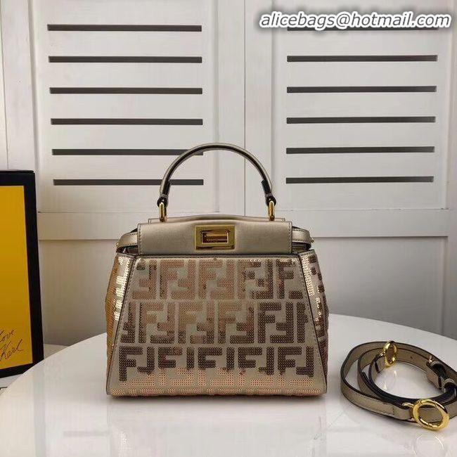 Hot Sell FENDI PEEKABOO ICONIC leather bag F0335 gold