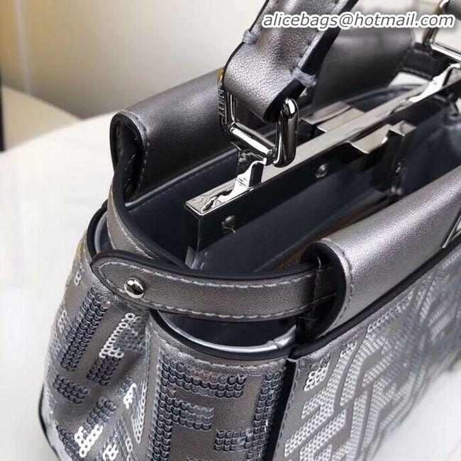 Best Price FENDI PEEKABOO ICONIC leather bag F0335 Silver