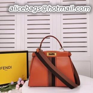 New Style Cheap FENDI PEEKABOO ICONIC leather bag F0826 orange