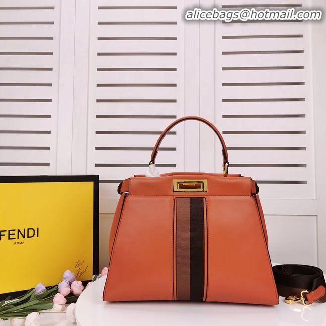 New Style Cheap FENDI PEEKABOO ICONIC leather bag F0826 orange