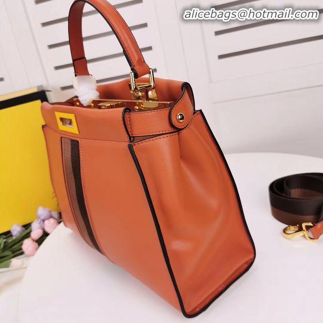 New Style Cheap FENDI PEEKABOO ICONIC leather bag F0826 orange