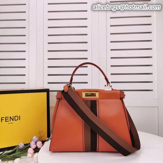 New Style Cheap FENDI PEEKABOO ICONIC leather bag F0826 orange