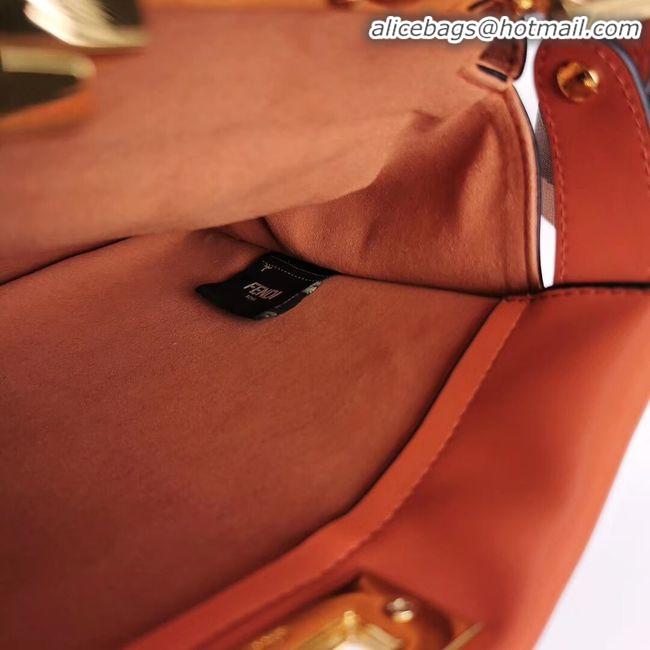 New Style Cheap FENDI PEEKABOO ICONIC leather bag F0826 orange