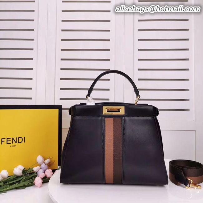 Top Quality FENDI PEEKABOO ICONIC leather bag F0826 black