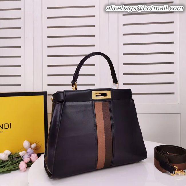 Top Quality FENDI PEEKABOO ICONIC leather bag F0826 black