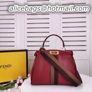 Imitation Bulk FENDI PEEKABOO ICONIC leather bag F0826 red