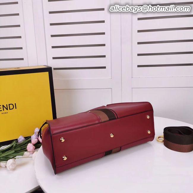 Imitation Bulk FENDI PEEKABOO ICONIC leather bag F0826 red