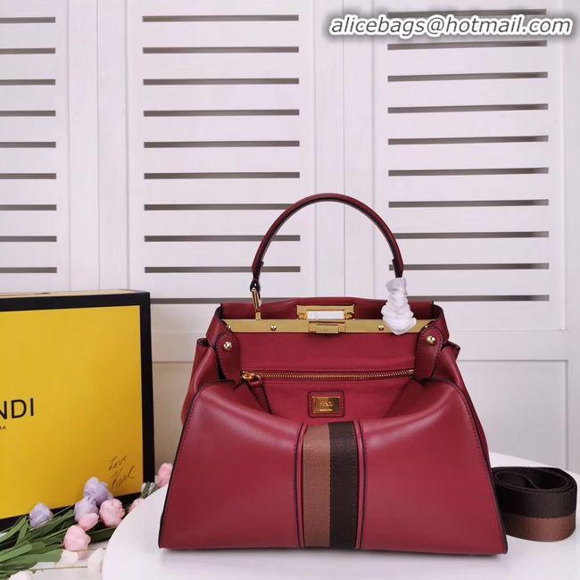 Imitation Bulk FENDI PEEKABOO ICONIC leather bag F0826 red