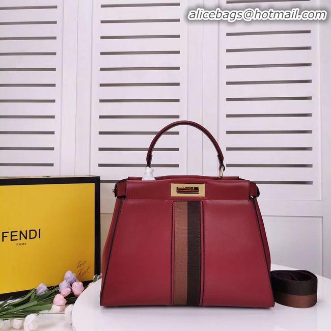 Imitation Bulk FENDI PEEKABOO ICONIC leather bag F0826 red