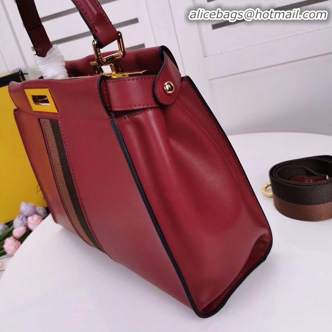 Imitation Bulk FENDI PEEKABOO ICONIC leather bag F0826 red