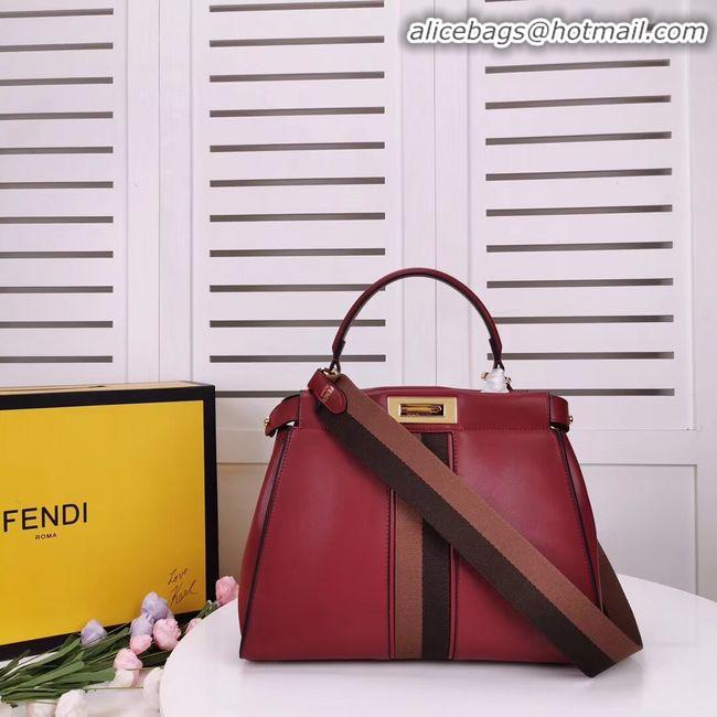 Imitation Bulk FENDI PEEKABOO ICONIC leather bag F0826 red