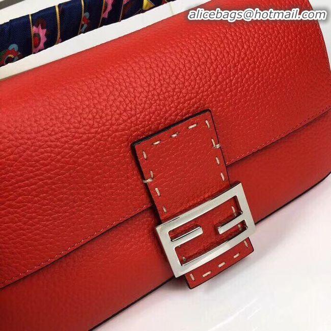 Buy Discount Fendi BAGUETTE leather bag F2466 red