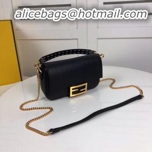 Inexpensive Fendi BAGUETTE leather bag F2467 black