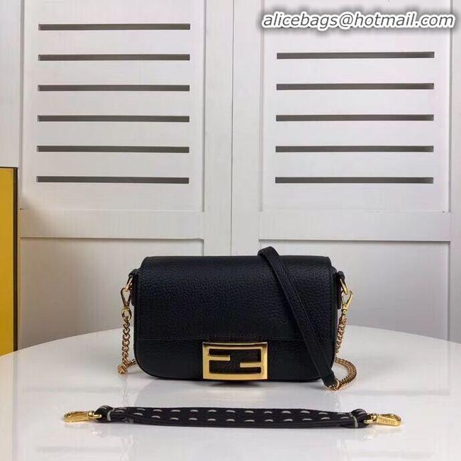 Inexpensive Fendi BAGUETTE leather bag F2467 black