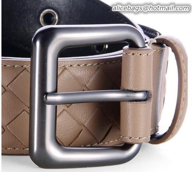 New Design Bottega Veneta Intrecciato Nappa Belt BV27480 Grey