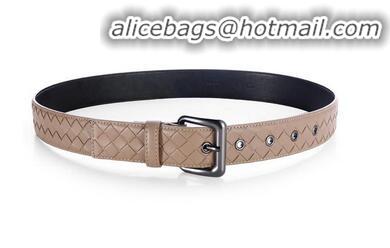 New Design Bottega Veneta Intrecciato Nappa Belt BV27480 Grey