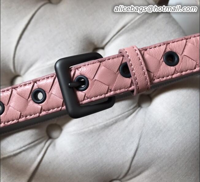 Promotional Bottega Veneta Intreccio Lambskin 25mm 25mm Belt with Square Buckle BV52039 Pink